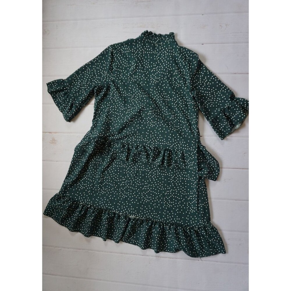 Naggoo Women's Green Polka Dot Ruffle Dress - Size M - Picture 5 of 5